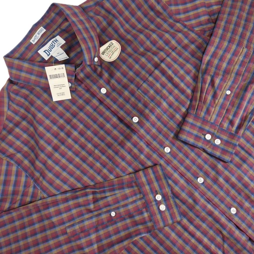 Duluth Trading Untucked Flannel Shirt XL NWT Plaid Relaxed Workwear